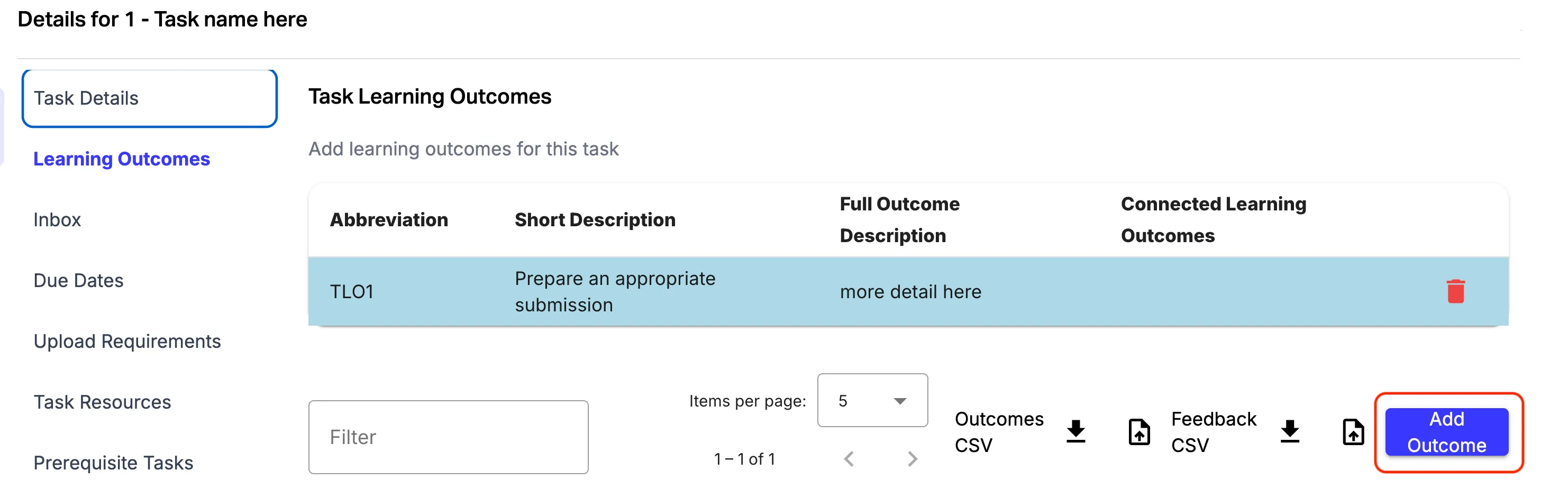 task details