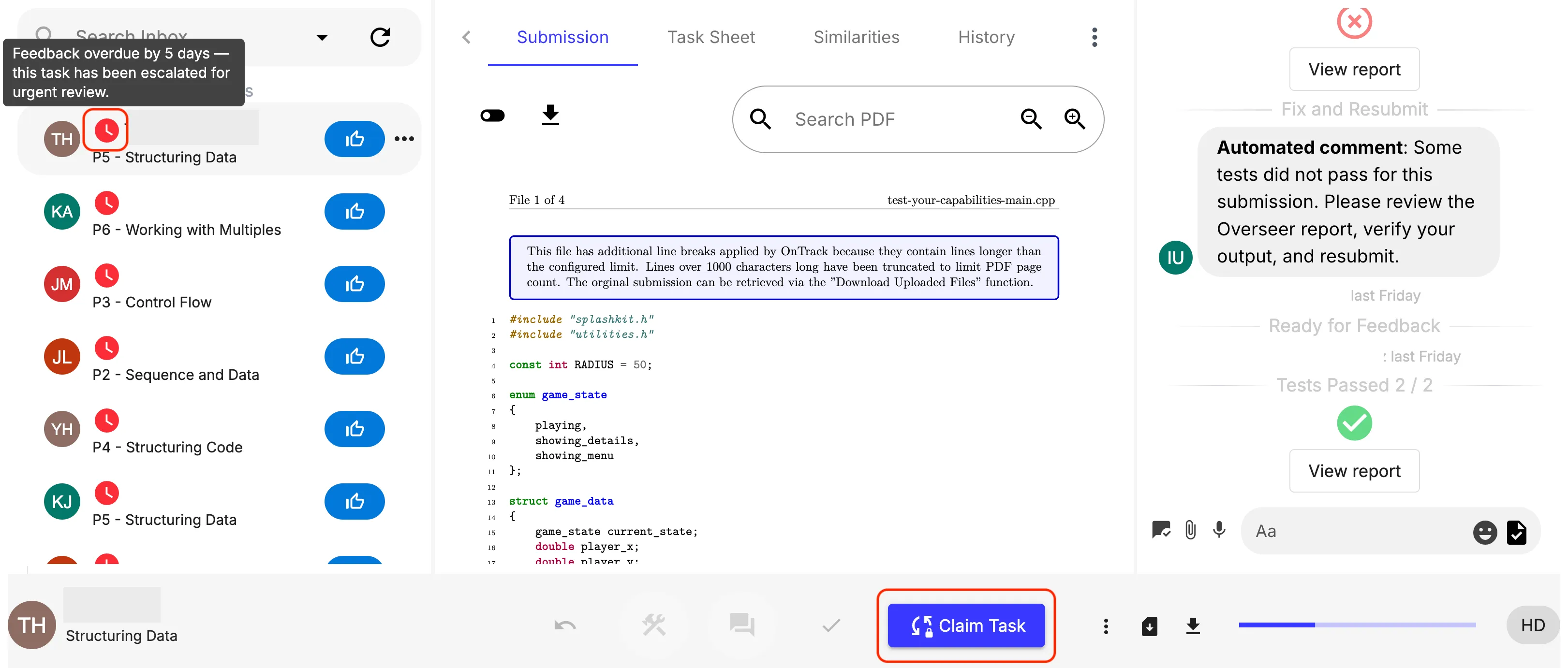 task details