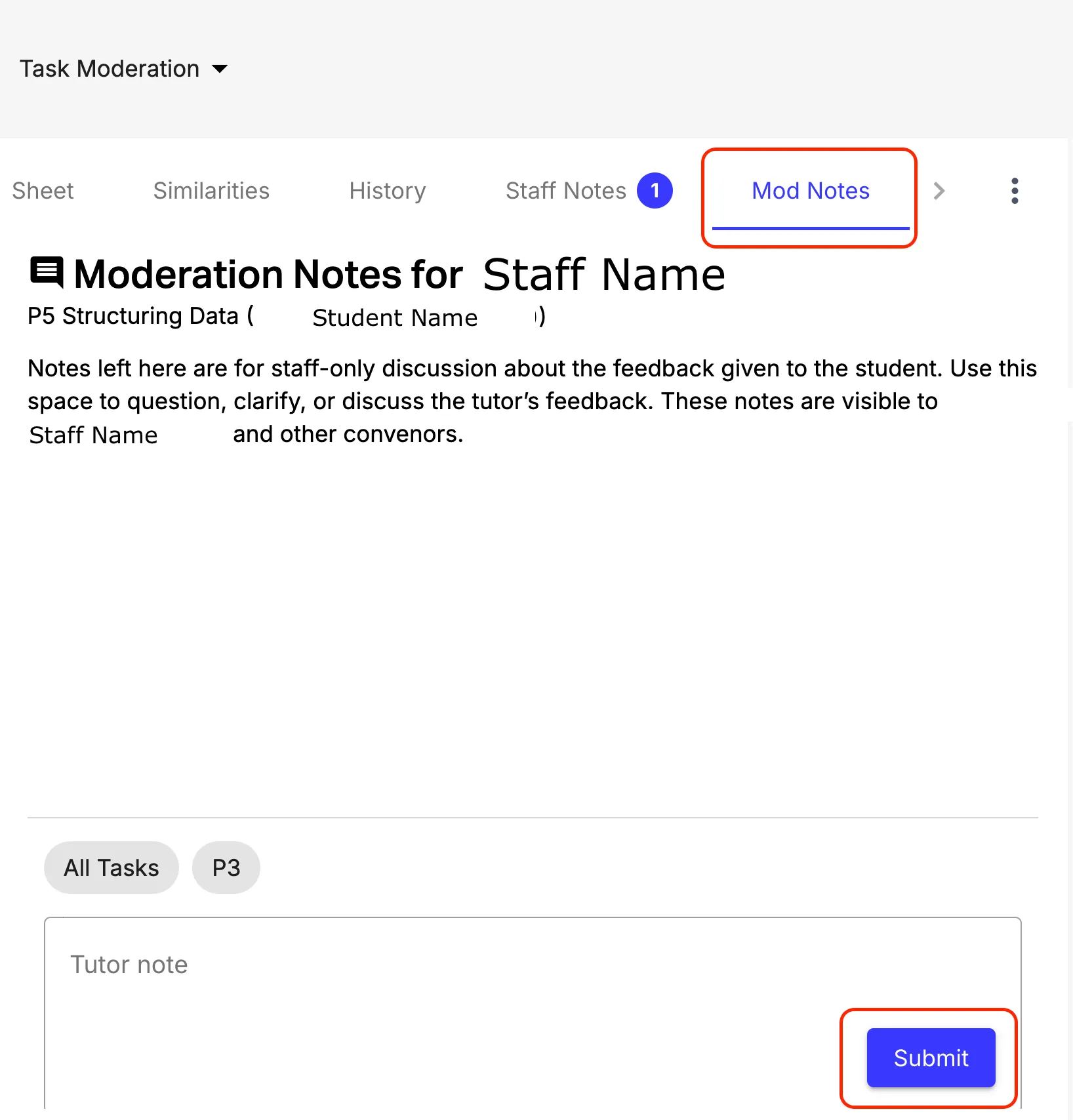 task details