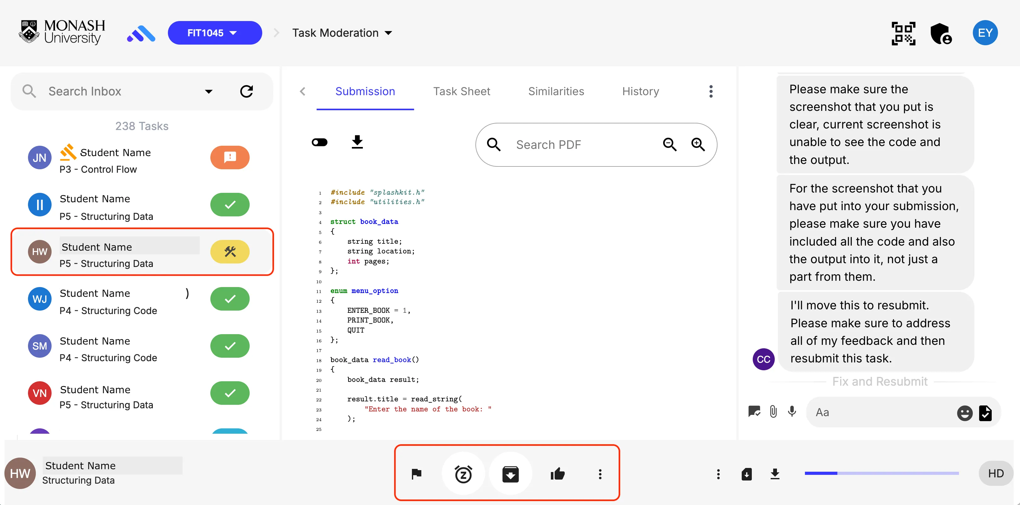 task details